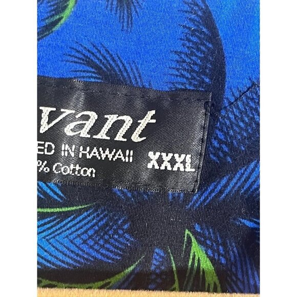 Favant Shirt Men 3X Blue Hawaiian Tropical Volcano Floral Aloha Retro Resort - Picture 3 of 14